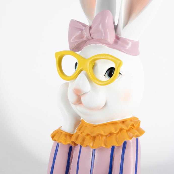Ornament striped rabbit glasses