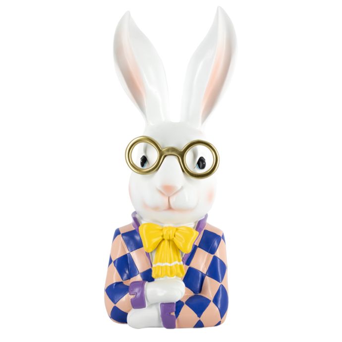 Ornament checkered rabbit glasses