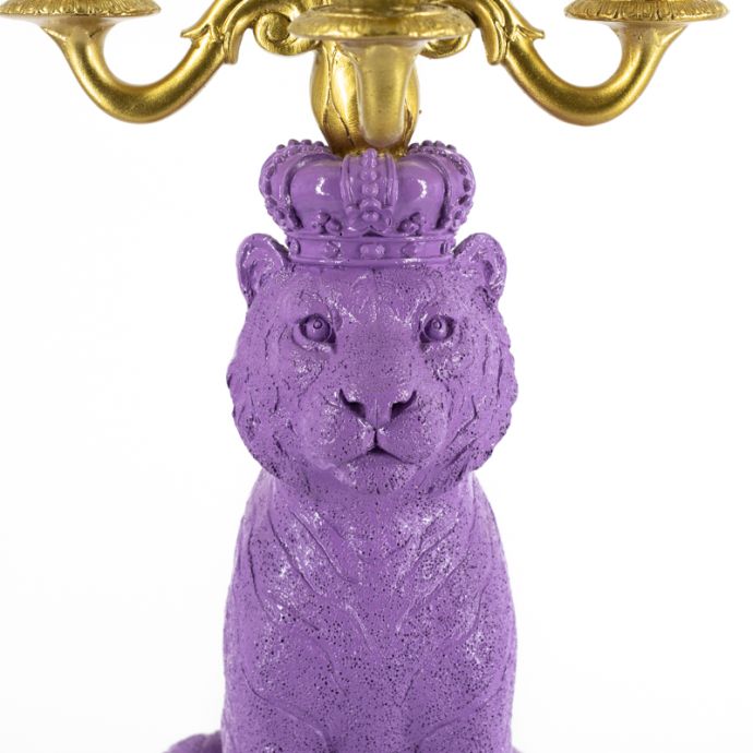 Kandelaar tijger paars