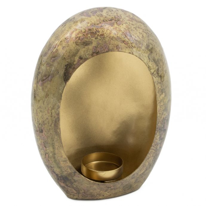 'Standing Egg' windlicht vintage goud
