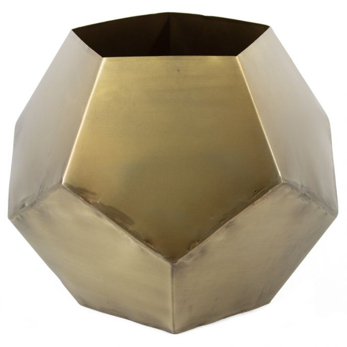 Vaas metaal geometrisch goud