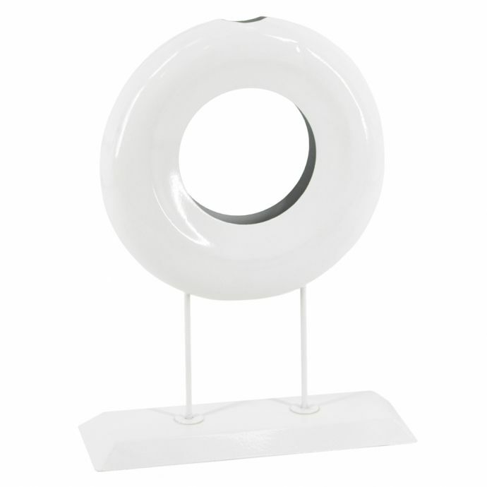 Ornament metaal donut white marble