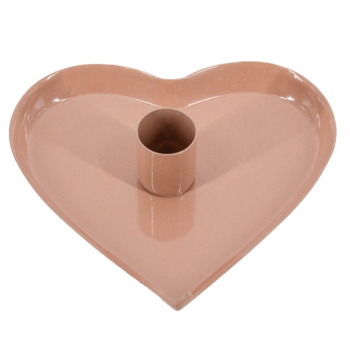 Kaarsenstandaard hart roze  