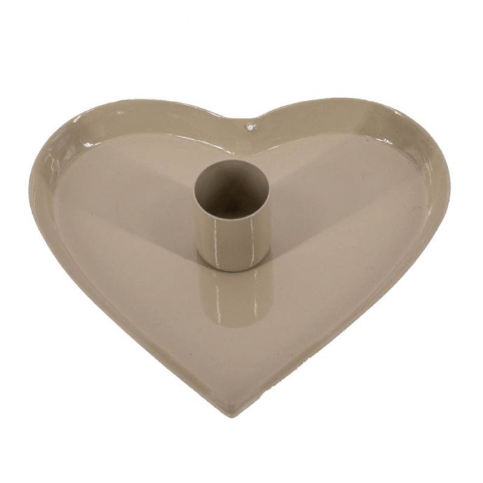 Kaarsenstandaard hart beige  