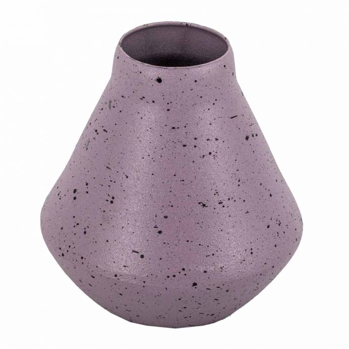 Metalen vaas lila dots 