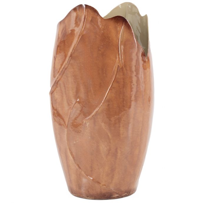 Metalen vaas Flower amber