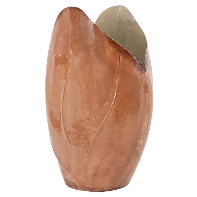 Metalen vaas Flower amber