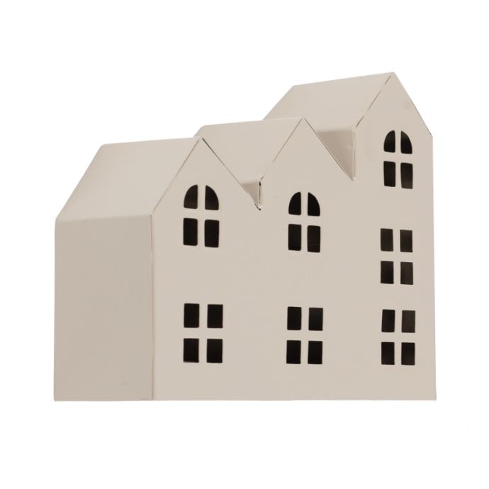Metalen windlicht huisjes sand