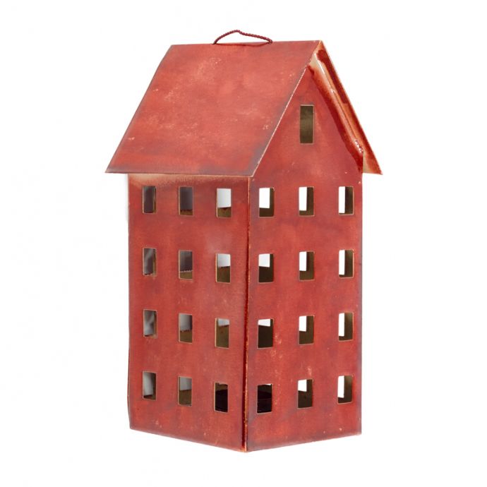 Metalen huisje waxinehouder sienna