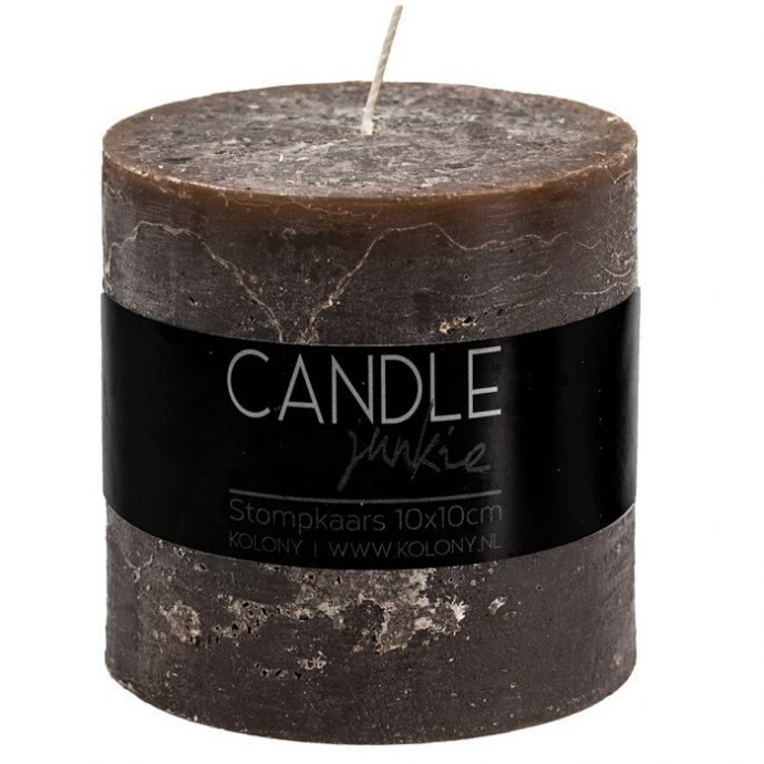 Candle Junkie stompkaars bruin