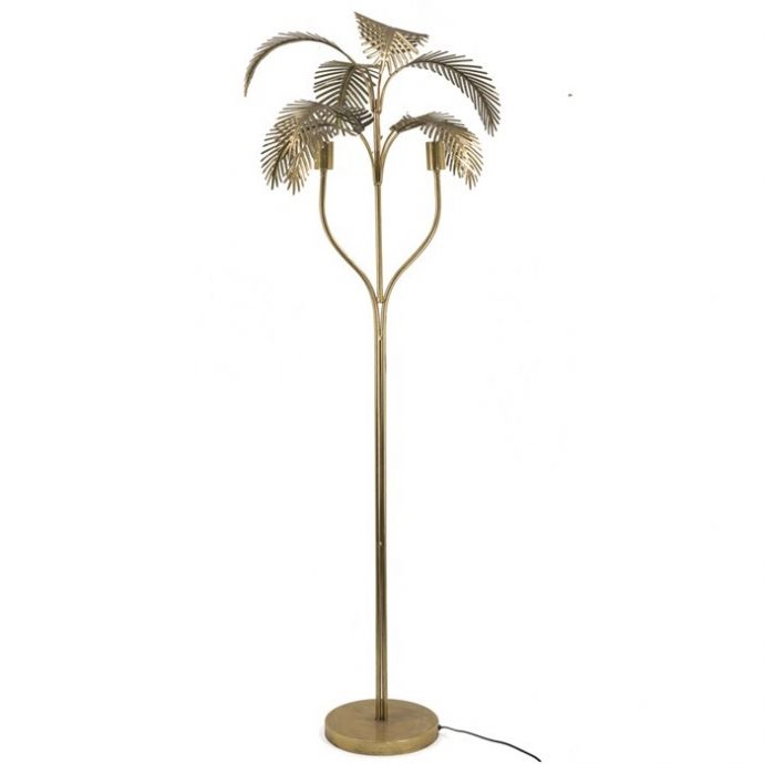 Vloerlamp bladeren goud