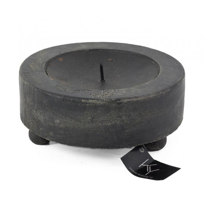 Vintage houten kaarsenstandaard