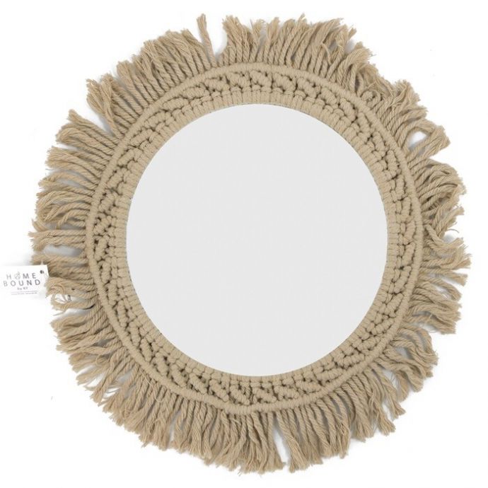 Spiegel rond jute