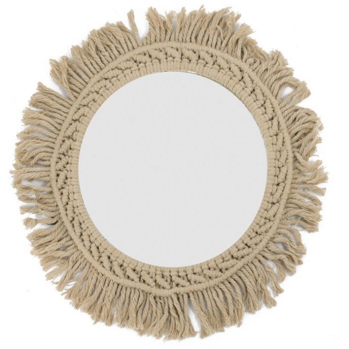 Spiegel rond jute