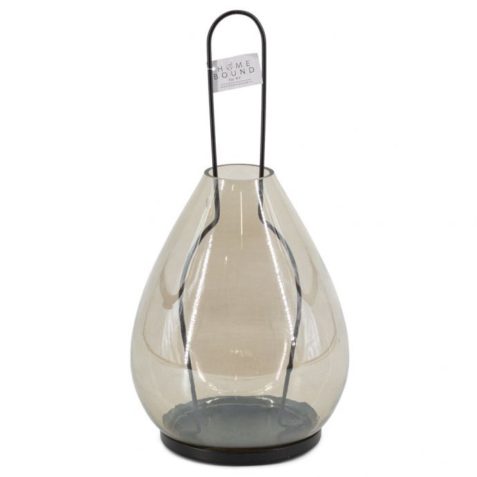 Windlicht met glas black smoke