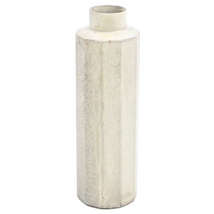 Vaas metaal white marble