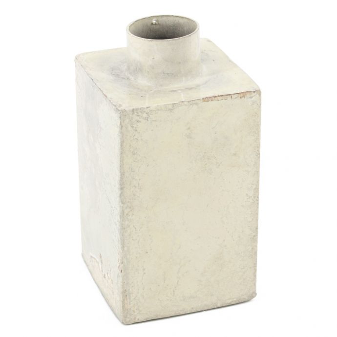 Vaas metaal square white marble