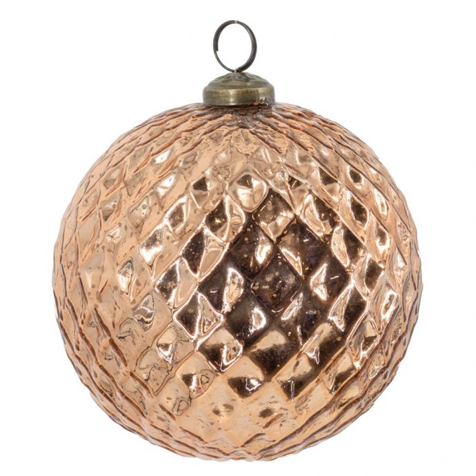 Glazen kerstbal copper