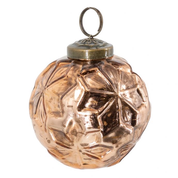 Glazen kerstbal copper