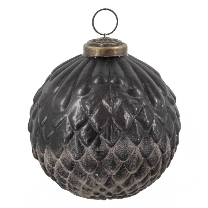 Glazen kerstbal ombre matt black