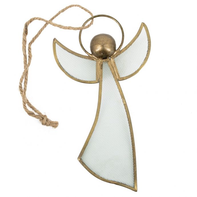 Hanger engel metaal met glas