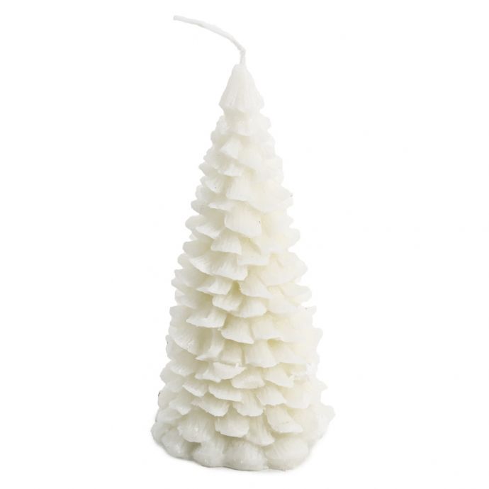Kaars kerstboom rustiek wit 