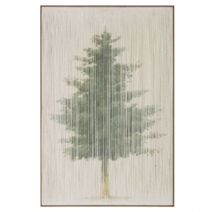 Schilderij draad kerstboom met verlichting