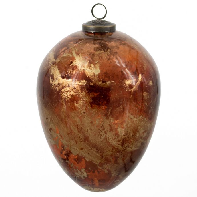 Glazen kerstbal XXL brown marble