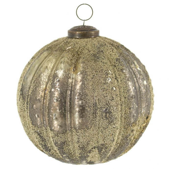 Glazen kerstbal gold sprinkle