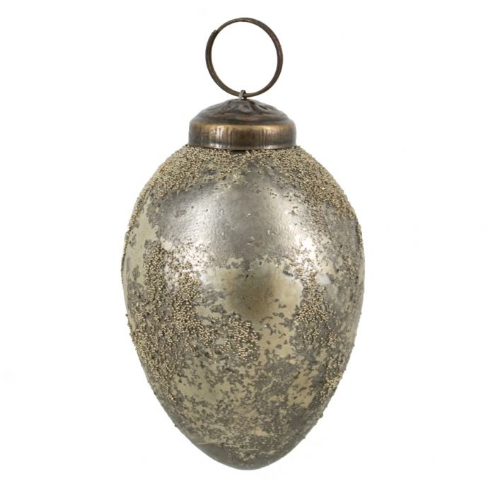 Glazen kerstbal gold sprinkle