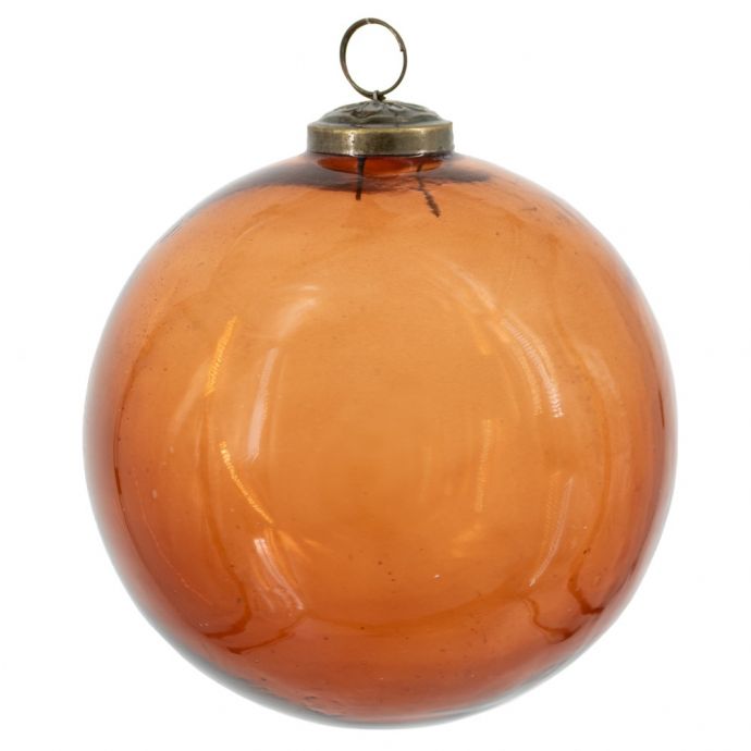 Kerstbal glas amber