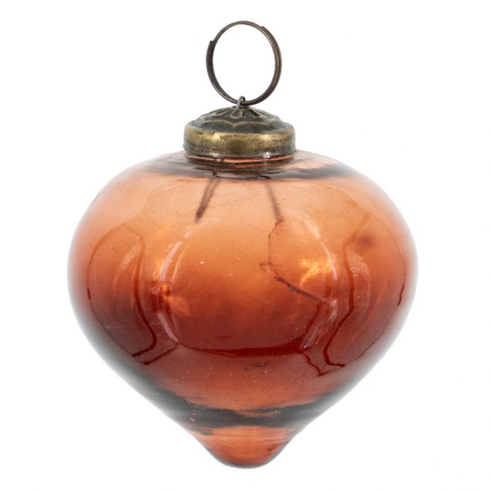 Kerstbal glas amber