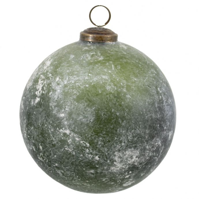 Kerstbal glas matt green 