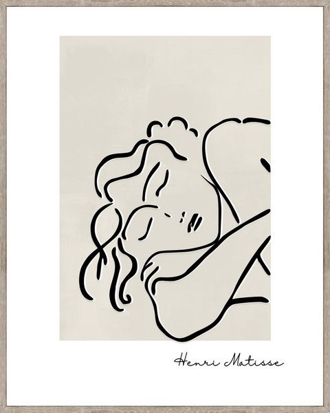 Schilderij line-art vrouw