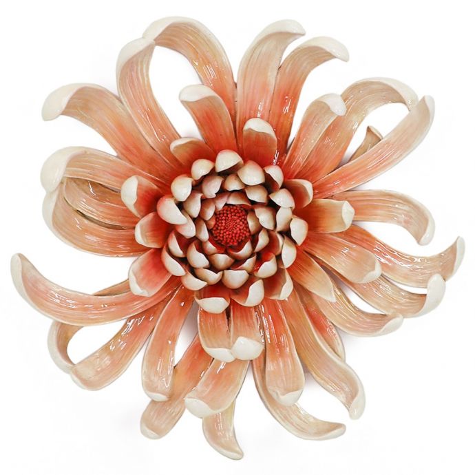 Wanddecoratie bloem peach