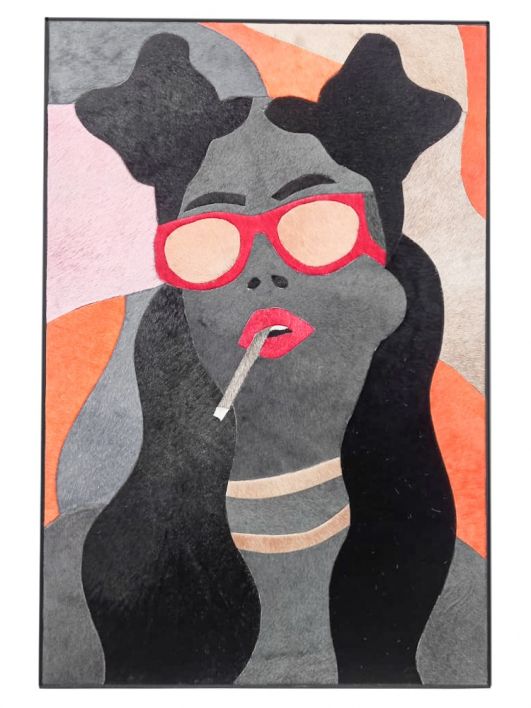 Schilderij vrouw sigaret leer