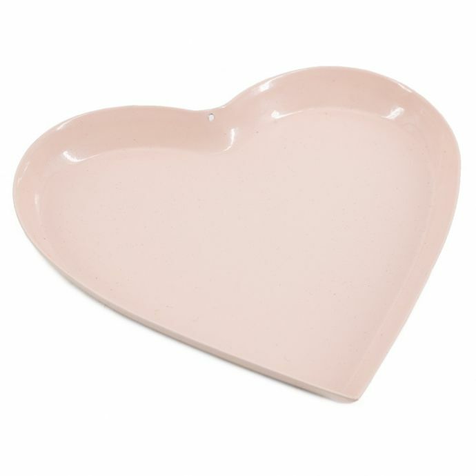 Metalen tray hart roze