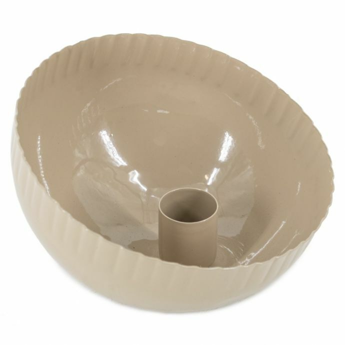 Kaarsenstandaard bowl beige