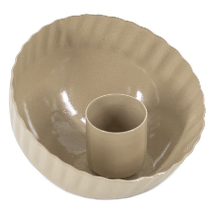 Kaarsenstandaard bowl beige