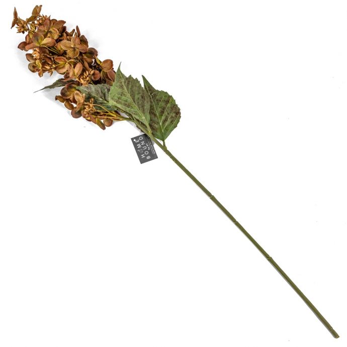Kunstbloem hortensia bruin