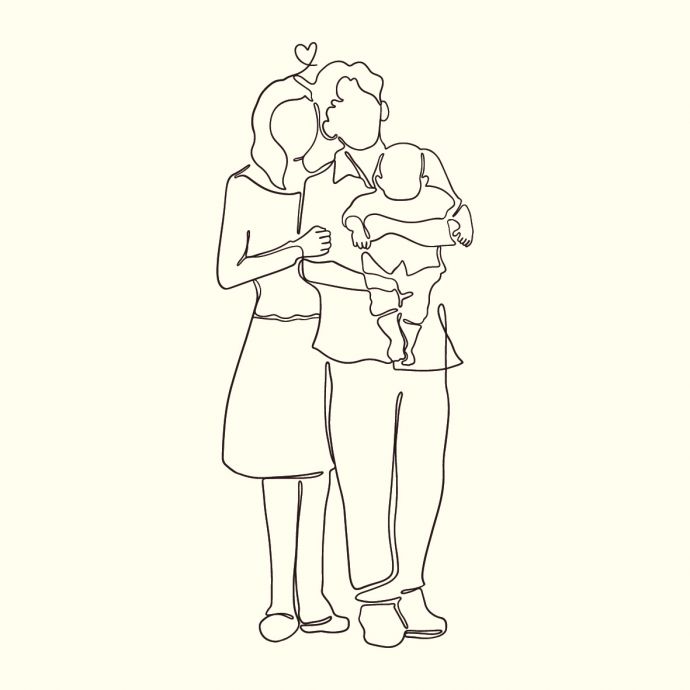 Tegeltje 'Family of 3'