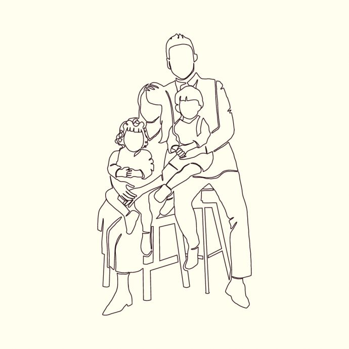 Tegeltje 'Family of 4'