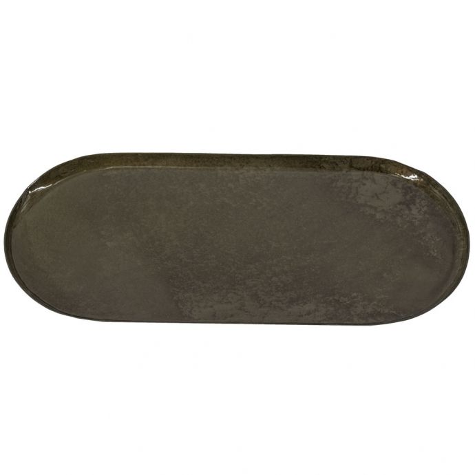 Metalen dienblad ovaal olive 