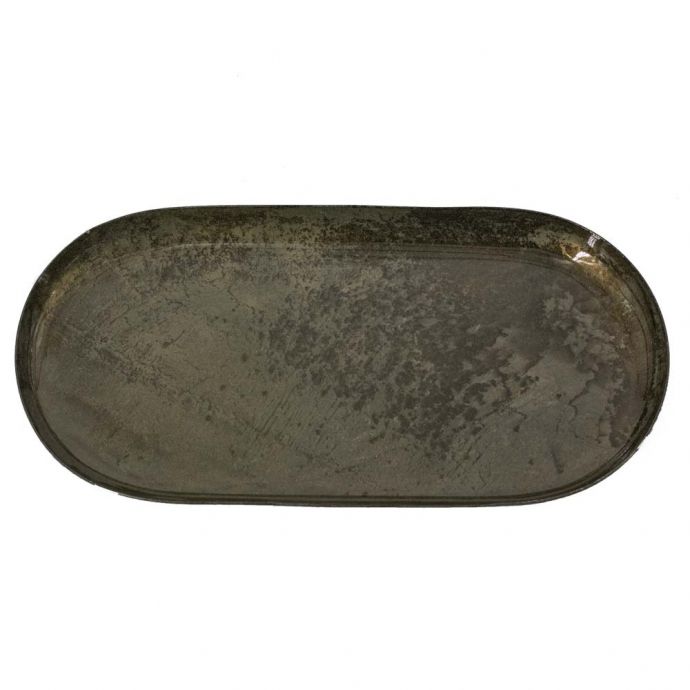 Metalen dienblad ovaal olive 