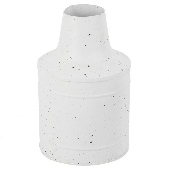 Metalen vaas wit dots