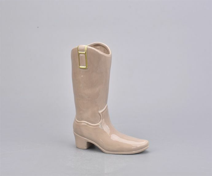 Aardewerk vaas cowboy laars zand 