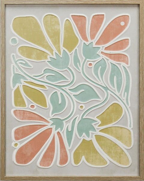 Schilderij floral met resin coating