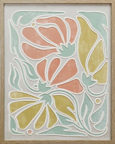 Schilderij floral met resin coating