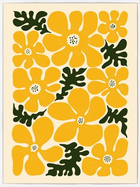 Poster in frame retro flowers