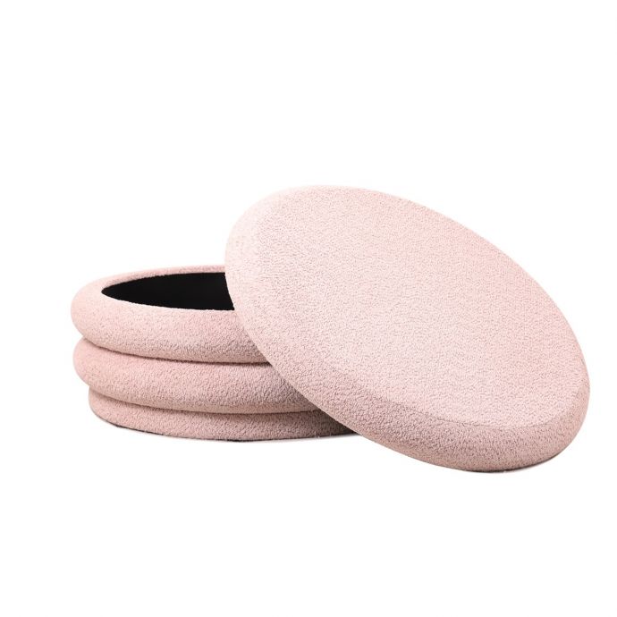Poef Feline in stof bouclé roze 